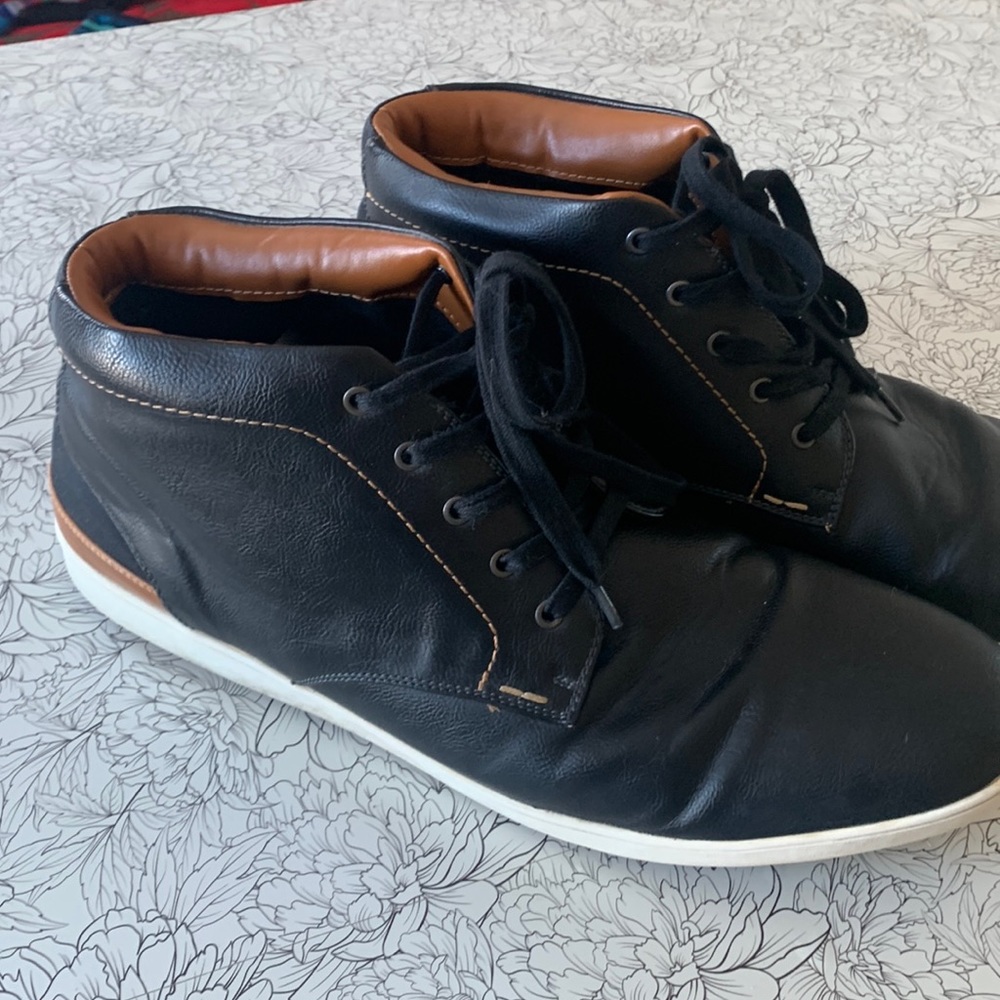 Steve Madden faux leather and canvas ankle boots